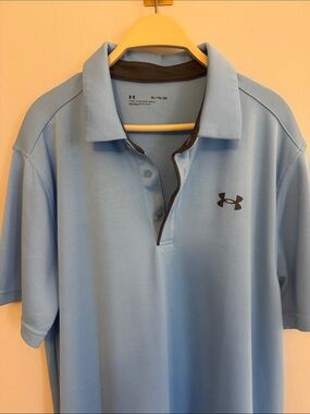 Under Armour Light Blue Polo with Dark Gray Trim